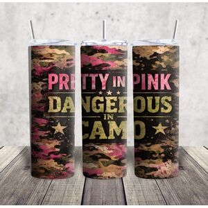Camo and Pink Tumbler
